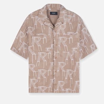 REPRESENT Logo-Embroidered Cotton-Poplin Overshirt - M