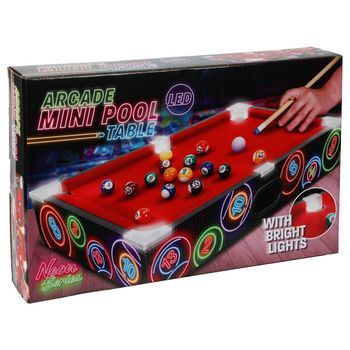 Tender Toys Mini Mesa De Billar Con Luces Led 48,5x30x8,5 Cm