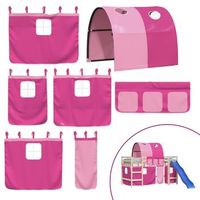 cortinas para camas altas con tunel poliester rosa