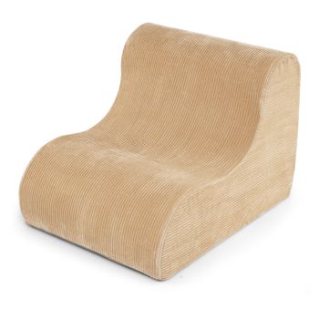 Costway Puff Pera de Suelo Moderno con Relleno Espuma Funda Polar Coral Lavable Base Antideslizante Carga 180kg para Interior Caqui