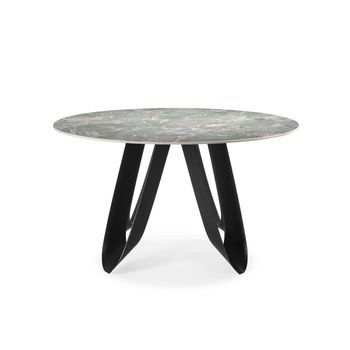 Mesa Para Comedor Redonda Fija Con Acabado Cerámica Moderna