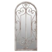 espejo de jardin hierro color arena para uso exterior 100x45 cm vidaxl