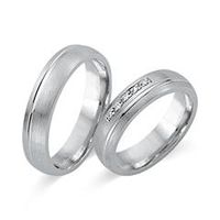 alianzas 14 quilates oro blanco 5 diamantes