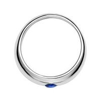 anillo de bautizo de plata 925 pulida con zafiro