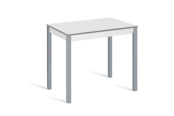 Mesa de cocina alta fija 100x60 cm blanco pata gris