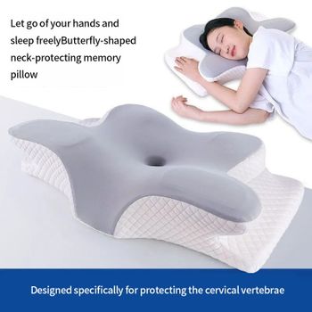 Sunmmer-almohada de memoria para dormir en frío, almohada de algodón con memoria de rebote lento, almohada para el cuello, almohada de mariposa, almohada cervical