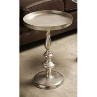 mesa aux redonda aluminio plata 39dx53 cms 39dx53 cms