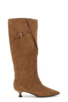 botas tubo de ante con hebilla tan