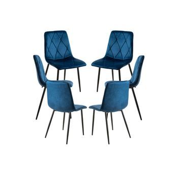 Pack 6 Sillas Lyke Terciopelo De Terciopelo 88*44.50*39 Cm - Azul