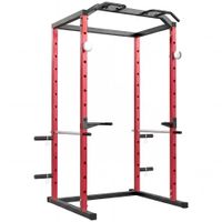 sportnow jaula de potencia rack de sentadillas con barra dominadas estacion de fondos ajustable para casa gimnasio carga 460 kg