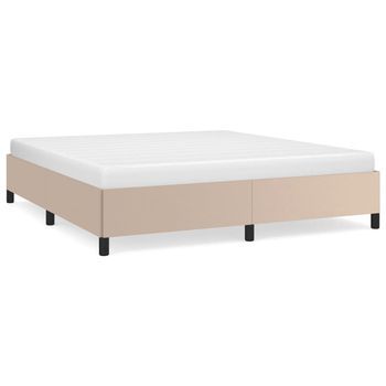 Cama Matrimonial | Cama Para Adultos | Estructura De Cama De Cuero Sintético Capuchino 160x200 Cm
