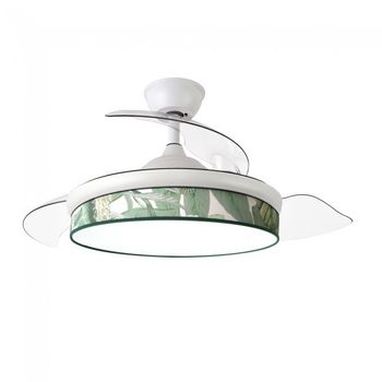 Ventilador led aspas plegables moda mini hoja verde (72w)