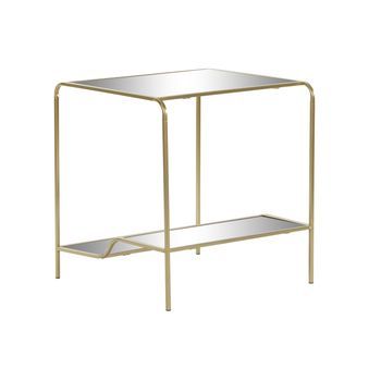 Mesita Auxiliar Metal Espejo 50x50x55 Mate Dorado