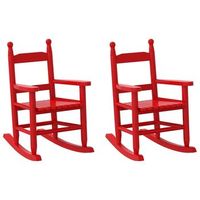 mecedoras para ninos 2 uds madera maciza de alamo rojas vidaxl