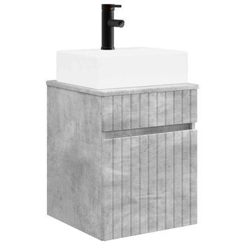 Vanidad Con Lavabo De Pared Gris Hormigón 39 X 41 X 62,5 Cm Vidaxl