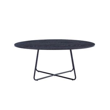 Mesa De Centro Oval Novaris - 110 X 66 Cm Roble Oscuro