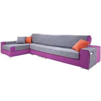 Funda De Sofá Chaise Longue  Paula Natural Chenilla Natural Izquierda / L / Chenilla Natural