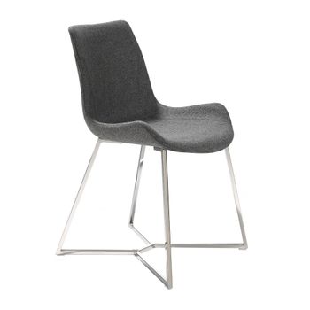 Silla comedor tapizada tela gris