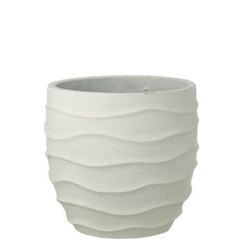 Macetero exterior en cerámica blanca 40,5 x 40,5 x 38 cm