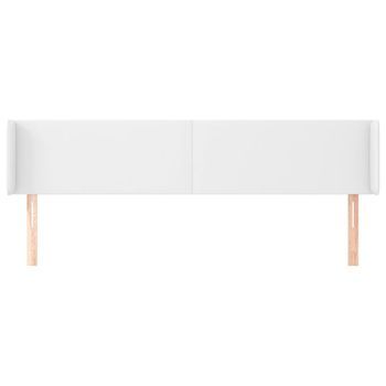 Cabecero Cama Mueble De Dormitorio De Cuero Sintético 163 X 16 X 78/88 Cm Blanco M02_0006345