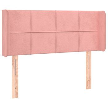 Cabecero Cama Mueble De Dormitorio Con Led De Terciopelo 83 X 16 X 78/88 Cm Rosa M02_0001980