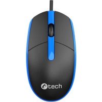 raton c-tech wm-10b cable usb 1200 dpi azul y negro con scroll