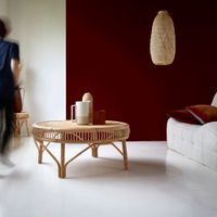 mesa de centro de ratan