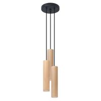 lampara colgante zori 3 luces madera natural