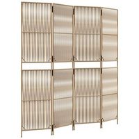biombo de 4 paneles ratan sintetico beige vidaxl