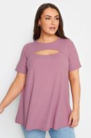 yours camiseta canale rosa cut out mujer curvy y tallas grandes yours