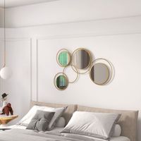 espejo decorativo de pared de metal vidrio homcom 110x68x2 cm dorado