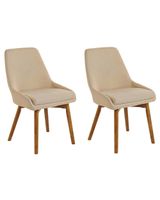 conjunto de 2 sillas de comedor  tela beige