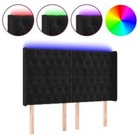 cabecero  panel de cabecera  decoracion de pared con led de terciopelo negro 163x16x118128 cm