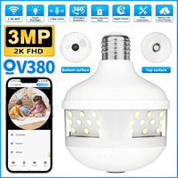 v380 pro 6mp wifi e27 bombilla foco de seguridad camara vision nocturna a todo color voz bidireccional 360    camara de vigilancia panoramica