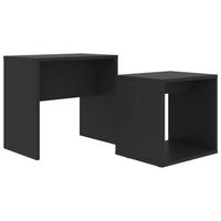 juego de dos mesas de centro mesa auxiliar 48 x 30 x 45 cm madera contrachapada negra dec031258
