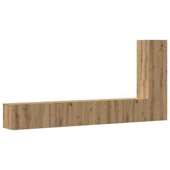 Mueble Para Tv De Pared Madera Contrachapada Artesanal 3 Piezas Vidaxl