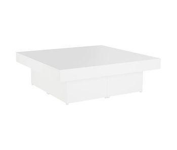 Mesa de café - mesa de centro madera contrachapada blanco 90x90x28 cm