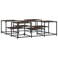 mesa de centro madera de ingenieria roble marron 121x121x40 cm