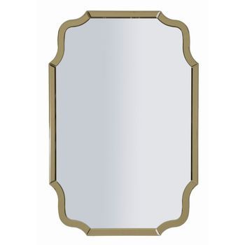 Espejo De Pared Con Marco De Cristal Dorado 60x1x90 Cm