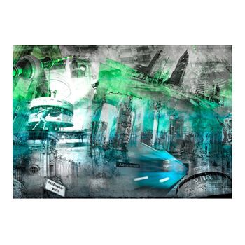 Papel Pintado 3d - Berlín - Colage (verde) (350x245 Cm)
