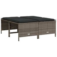 taburetes de jardin con cojines 4 uds ratan sintetico gris vidaxl