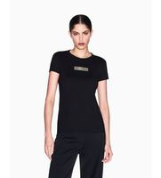 ax armani exchange para mujer xw002327af10358uc001 camiseta punto negro m casual algodon manga corta