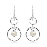 pendientes circulares de plata 925 con perlas