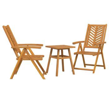 Conjunto De Comedor De Jardín | Mesa De Exterior 3 Piezas Marrón
