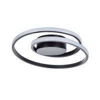 lampara de techo led de metal negro aluminio hierro anillos de forma redonda glamour moderno naryn