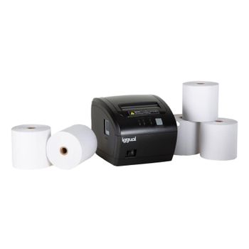 Impresora POS térmica USB iggual TP EASY 80 con corte automático y kit 5 rollos