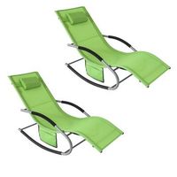 sobuy set 2 tumbonas reclinables de jardin exterior 150 kg ogs28-grx2