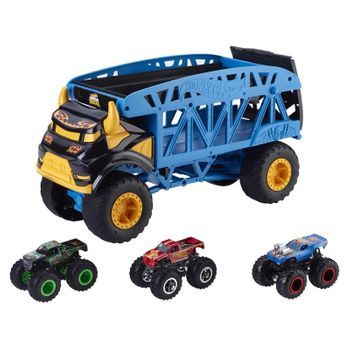 Hot Wheels- Camión De Transporte Monster Trucks. Incluye 3 Coches, Multicolor (mattel Ggb64) (hotwheels)