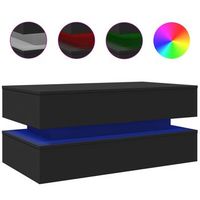 mesa de centro con luces led negro 90x50x40 cm vidaxl