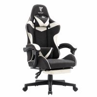 tempest shake silla gaming con reposapies y masaje negrablanca tela transpirable